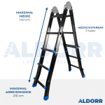 4x3 ALDORR Professional - Multi-stiger - 2,80 Meter 