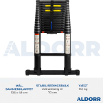 Teleskopstige 5,20 meter med teleskopisk stabilisatorstænger – ALDORR Professional