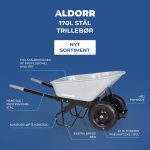 ALDORR Trillebør - 170 Liter - Stål - 2 Punkterfri dæk